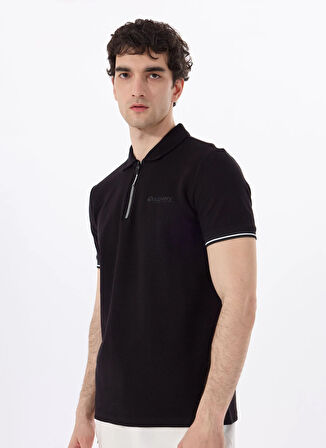 Discovery Expedition D5SM-TST3718 Siyah Relaxed Düz Erkek Polo T-Shirt
