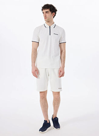 Discovery Expedition D5SM-TST3845 Beyaz Relaxed Düz Erkek Polo T-Shirt