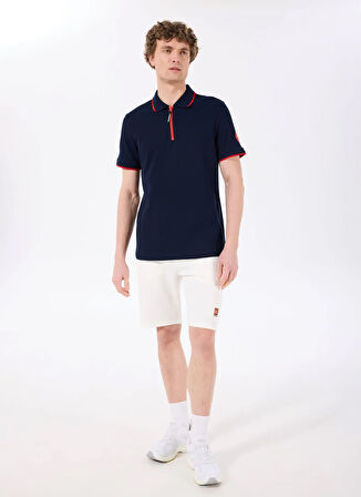 Discovery Expedition D5SM-TST3805 Lacivert - Kırmızı Relaxed Düz Erkek Polo T-Shirt