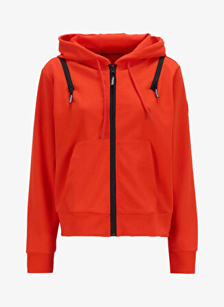 Discovery Expedition D5SL-SWT3568 Kırmızı Kapüşon Yaka Relaxed Düz Kadın Sweatmont