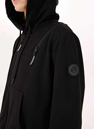 Discovery Expedition D5SL-SWT3568 Siyah Kapüşon Yaka Relaxed Düz Kadın Sweatmont