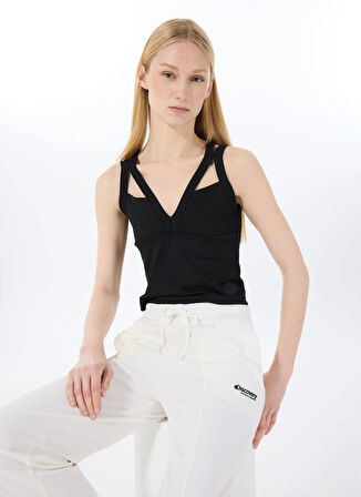 Discovery Expedition D5SL-TST3576 Siyah Relaxed Düz Kadın Atlet