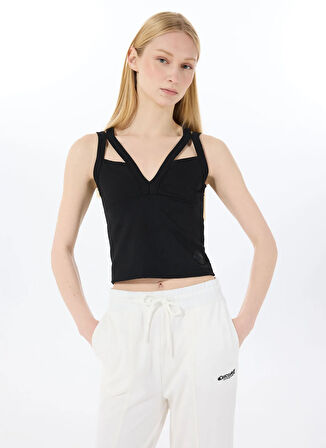 Discovery Expedition D5SL-TST3576 Siyah Relaxed Düz Kadın Atlet