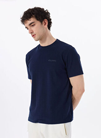 Discovery Expedition D5SM-TST3843 Lacivert Bisiklet Yaka Relaxed Düz Erkek T-Shirt