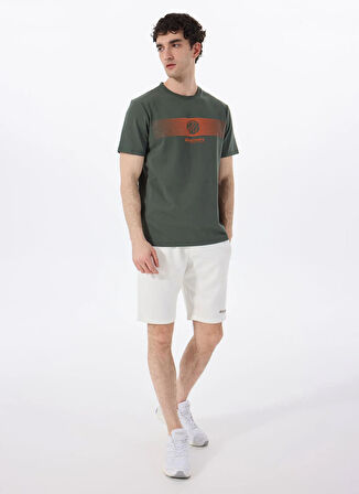 Discovery Expedition D5SM-TST3835 Yeşil Bisiklet Yaka Relaxed Baskılı Erkek T-Shirt