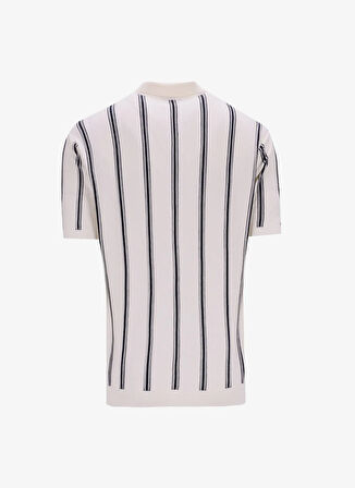 Fabrika Comfort Polo Yaka Regular Fit Çizgili Beyaz Erkek Kazak FC5SM-KZK 2760