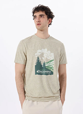 Discovery Expedition D5SM-TST3881 Mint Melanj Bisiklet Yaka Relaxed Baskılı Erkek T-Shirt