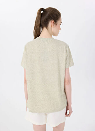 Discovery Expedition D5SL-TST3731 Mint Melanj Bisiklet Yaka Relaxed Baskılı Kadın T-Shirt