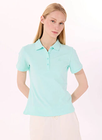 Discovery Expedition D5SL-TST3598 Mint Basic Düz Kadın Polo T-Shirt