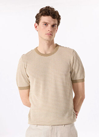 Deve Tüyü Erkek Bisiklet Basic Çizgili Kazak F5SM-KZK 2048