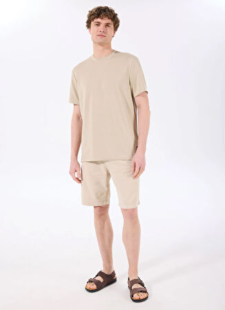 Bej Erkek Relaxed Baskılı Şort D5SM-SHT3829