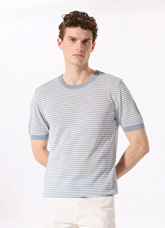 Mavi Erkek Bisiklet Basic Çizgili Kazak F5SM-KZK 2048