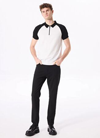 Beyaz Erkek Polo Yaka Basic Kazak F5SM-KZK 2073