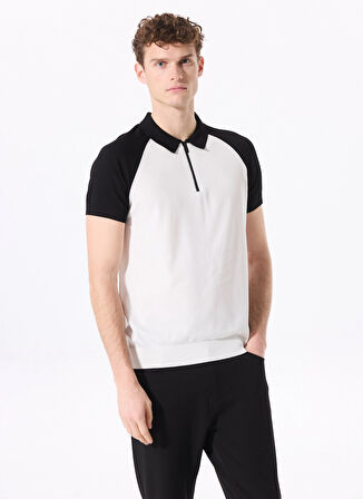 Beyaz Erkek Polo Yaka Basic Kazak F5SM-KZK 2073