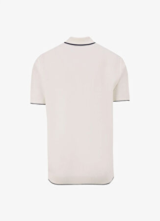 Beyaz Erkek Polo Yaka Basic Kazak F5SM-KZK 2079
