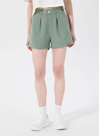 Discovery Expedition D5SL-SHT3601 Haki Normal Bel Relaxed Düz Kadın Şort