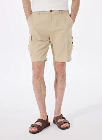 Discovery Expedition D5SM-SHT3827 Bej Normal Bel Relaxed Düz Erkek Şort
