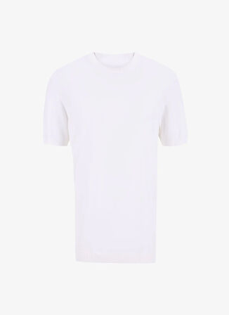 Fabrika Bisiklet Yaka Basic Düz Kırık Beyaz Erkek Kazak F5SM-KZK 2937