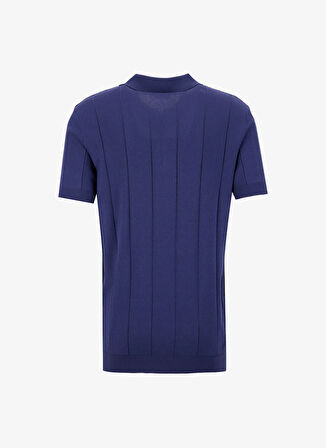 Lacivert Erkek Polo Yaka Basic Jakarlı Kazak F5SM-KZK 2938