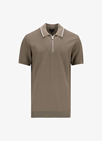 Fabrika Polo Yaka Basic Düz Haki Erkek Kazak F5SM-KZK 2079