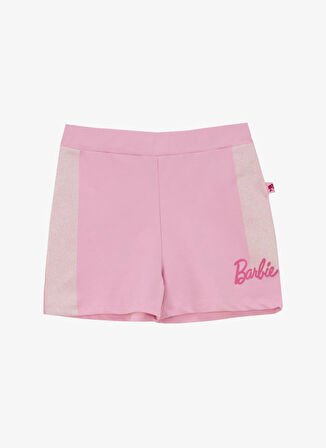 Barbie Yüksek Bel Standart Pembe Kız Çocuk Şort BRB5SG-SRT6540