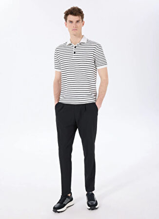 Fabrika Çizgili Kırık Beyaz Erkek Polo T-Shirt F5SM-TST 2125