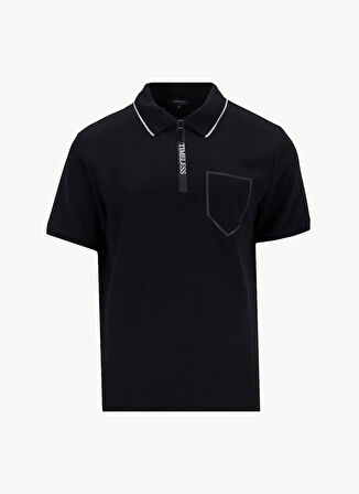 Fabrika Düz Siyah Erkek Polo T-Shirt F5SM-TST 2109