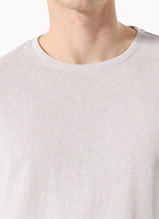 Fabrika Bisiklet Yaka Flamlı Gri Erkek T-Shirt F5SM-TST 2114