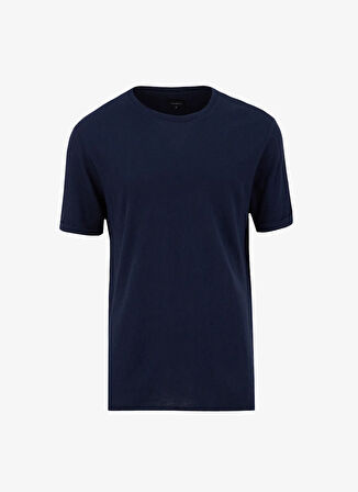 Fabrika Bisiklet Yaka Flamlı Lacivert Erkek T-Shirt F5SM-TST 2114