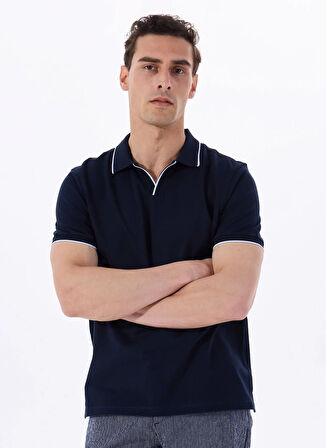 Fabrika Düz Lacivert Erkek Polo T-Shirt F5SM-TST 2742