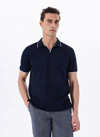 Fabrika Düz Lacivert Erkek Polo T-Shirt F5SM-TST 2742
