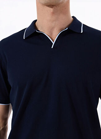Fabrika Düz Lacivert Erkek Polo T-Shirt F5SM-TST 2742