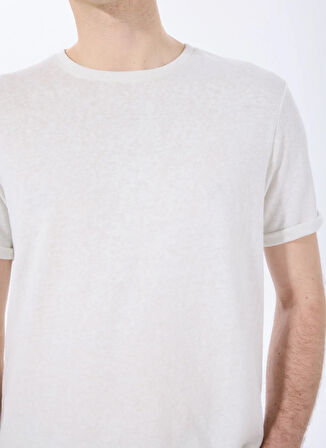 Fabrika Bisiklet Yaka Flamlı Taş Erkek T-Shirt F5SM-TST 2114