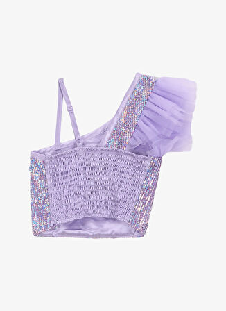 Barbie Payetli Lila Kız Çocuk Bluz BRB5SG-BLZ6482