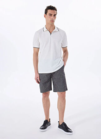 Fabrika Düz Kırık Beyaz Erkek Polo T-Shirt F5SM-TST 2742