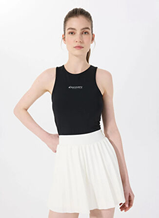 Discovery Expedition D5SL-TST3560 Siyah Bisiklet Yaka Relaxed Düz Kadın T-Shirt