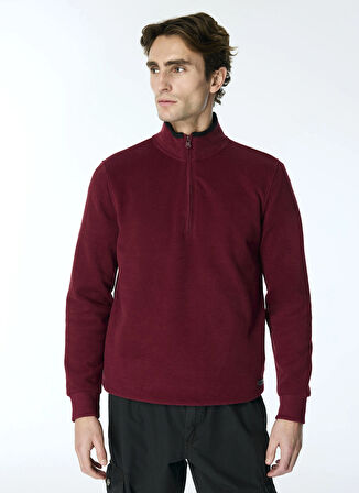 Jeep Dik Yaka Düz Bordo Erkek Sweatshırt J4WM-SWT4281