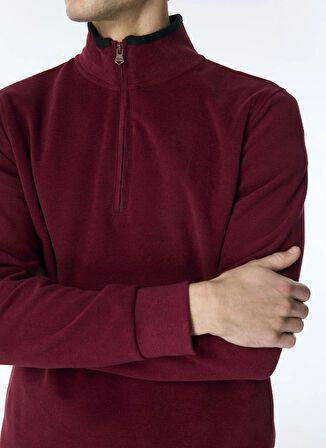 Jeep Dik Yaka Düz Bordo Erkek Sweatshırt J4WM-SWT4281