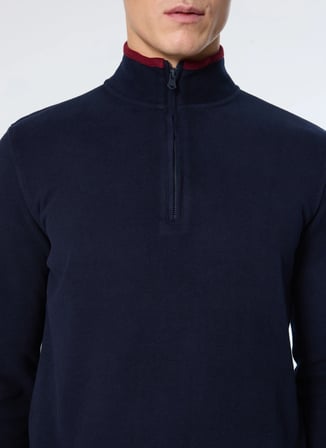 Jeep Dik Yaka Düz Lacivert Erkek Sweatshırt J4WM-SWT4281