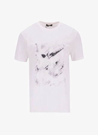 People By Fabrika Bisiklet Yaka Düz Ekru Erkek T-Shirt PBF5SM-TST 5101