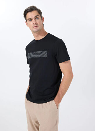 People By Fabrika Bisiklet Yaka Düz Siyah Erkek T-Shirt PBF5SM-TST 5102