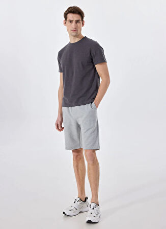 Gri Erkek Basic Düz Sweat Şort MML5SM-SHT 9531
