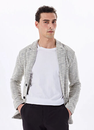 Fabrika Basic Siyah - Ekru Erkek Jakarlı Ceket F5SM-CKT 2055