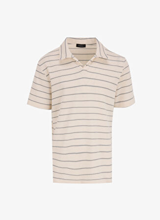 Fabrika Çizgili Ekru Erkek Polo T-Shirt F5SM-TST 2071