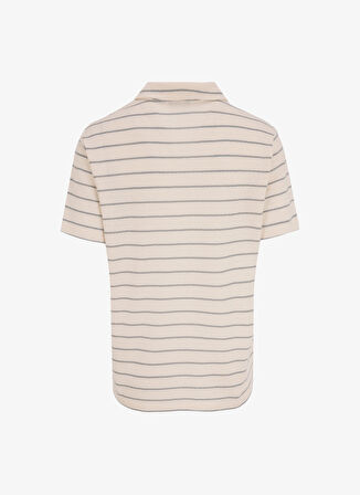 Fabrika Çizgili Ekru Erkek Polo T-Shirt F5SM-TST 2071