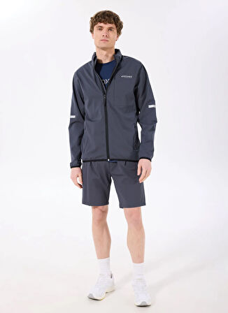 D5SM-TRC3758 Antrasit Kapüşonlu Standart Kalıp Erkek Trençkot