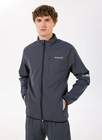 D5SM-TRC3758 Antrasit Kapüşonlu Standart Kalıp Erkek Trençkot