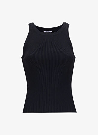 Mustang Bisiklet Yaka Düz Siyah Kadın Bluz M5SL-BLZ1913