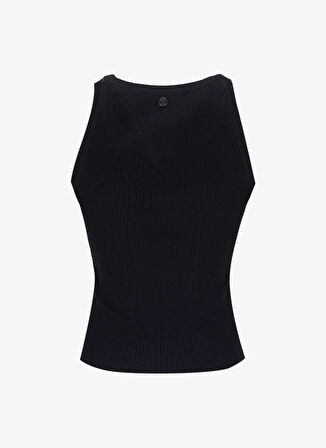 Mustang Bisiklet Yaka Düz Siyah Kadın Bluz M5SL-BLZ1913