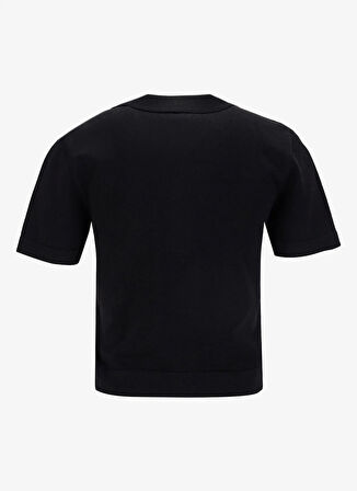 Mustang Polo Yaka Normal Nakışlı Siyah Kazak Kadın M5SL-KZK1909